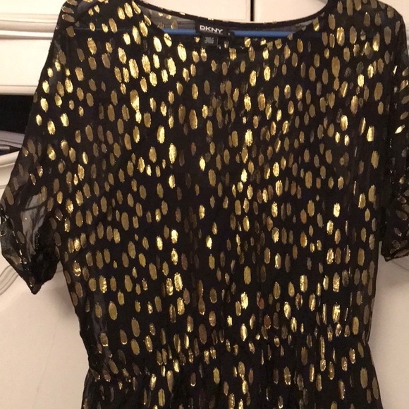 Dkny | Dresses | Black And Gold Dkny Dress | Poshmark